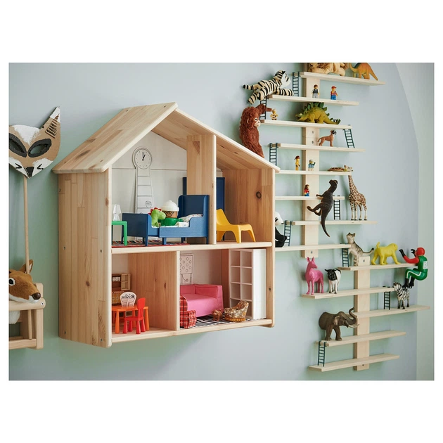 Кукольный дом IKEA ФЛИСАТ, Полка навесная, бежевый, белый, 502.907.85 - изображение 10