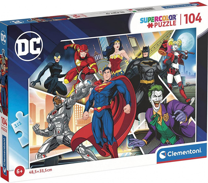 Пазл Clementoni Super color Dc Comics Justice 48.5 x 33.5 см 104 деталей (8005125257225) - зображення 1