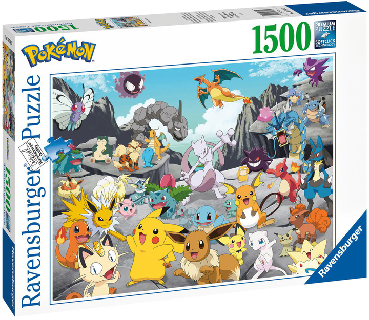 Puzzle Ravensburger Pokemon Classics 80 x 60 cm 1500 elementow (4005556167845) - obraz 1