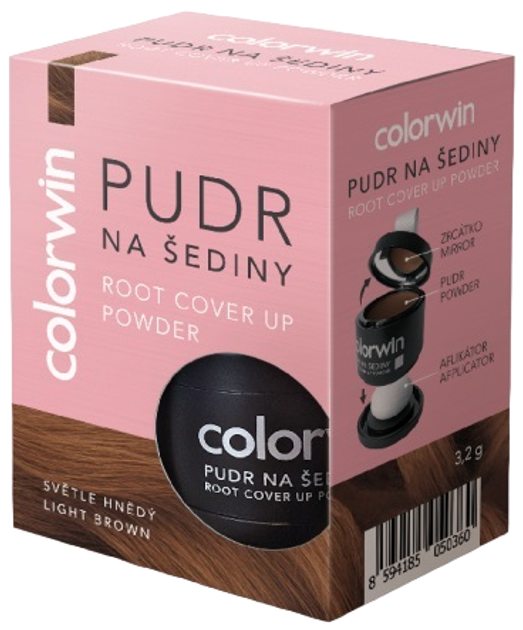 Puder Colorwin kryjący odrost i zwiększający objętość włosów Jasny Brąz 3.2 g (8594185050360) - obraz 1