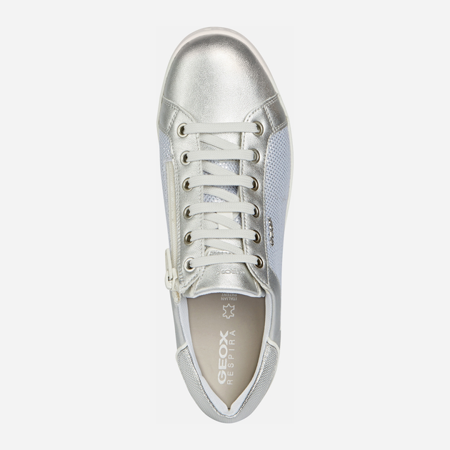 Sneakersy damskie z eko skóry do kostki Geox D041BB0ASAJ 38 Biały/Srebrny (8050036009890) - obraz 4