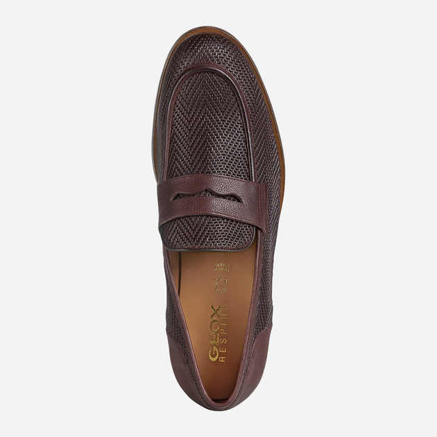 Loafersy męskie skórzane Geox U927CA09D1J 44 Bordowe (8054730376425) - obraz 4