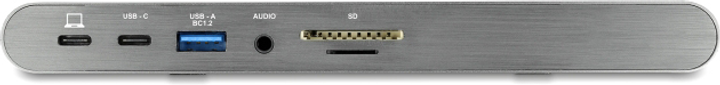 Stacja dokująca Delock 2xDisplayPort/HDMI/3xUSB3.2/RJ45 Ethernet/Audio/2xUSB-C Grey (4043619877720) - obraz 5