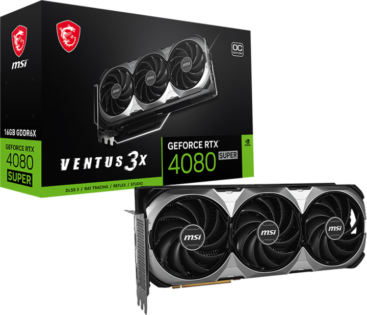 Видеокарта MSI PCI-Ex GeForce RTX 4080 Super 16G Ventus 3X OC 16GB GDDR6X (256bit) (2595/23000) (2 x HDMI, 2 x DisplayPort) (RTX 4080 SUPER 16G VENTUS 3X OC) - изображение 7