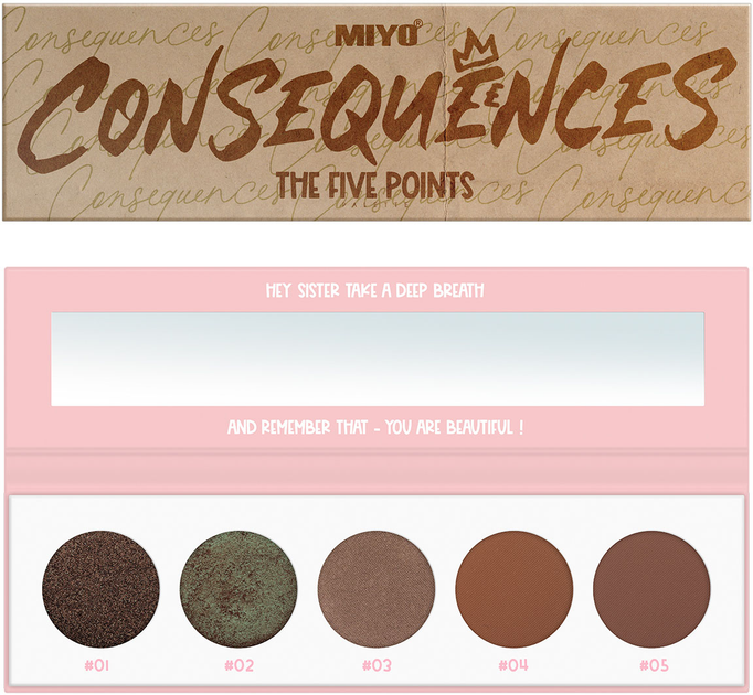 Paleta cieni do powiek Miyo The Five Points Palette Consequences 6.5 g (5902659554482) - obraz 1