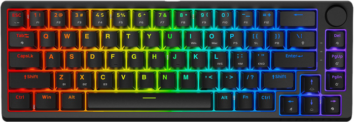 Klawiatura bezprzewodowa Krux Atax 65% Pro RGB Wireless Gateron Yellow Pro (KRX0125) - obraz 1