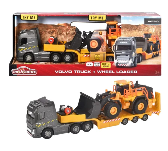 Zestaw do zabawy Majorette Volvo Ciężarówka i ładowarka budowlana (3467452068243) - obraz 2