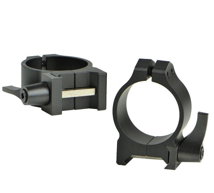 Кільця сталеві Warne 30 мм, Quick Detach Ring, низькі, швидкоз'ємні - зображення 1