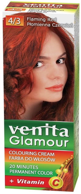Фарба для волосся Venita Glamour 4/3 Полум'яно-червоний (5902101511902) - зображення 1