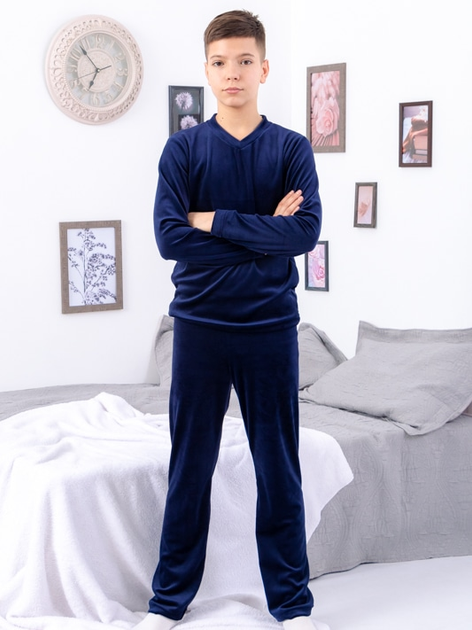 Акція на Підліткова велюрова піжама для хлопчика Носи своє 6412-030 152 см Чорнильно-синя (p-13227-147397) від Rozetka