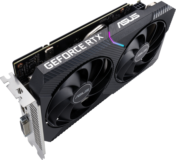 Відеокарта ASUS PCI-Ex GeForce RTX 3050 Dual OC Edition V2 LHR 8GB GDDR6 (128bit) (1852/14000) (HDMI, DisplayPort, DVI-D) (90YV0GH6-M0NA00) - зображення 6