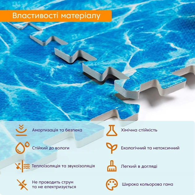 Підлога пазл - модульне підлогове покриття 600x600x10мм океан (МР5) - зображення 6