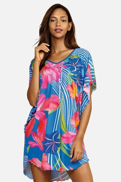 Широкая пляжная туника Feba F122 756 52(3XL) Цветной - Фото 1 Широкая пляжная туника Feba F122 756 52(3XL) Цветной - изображение 1