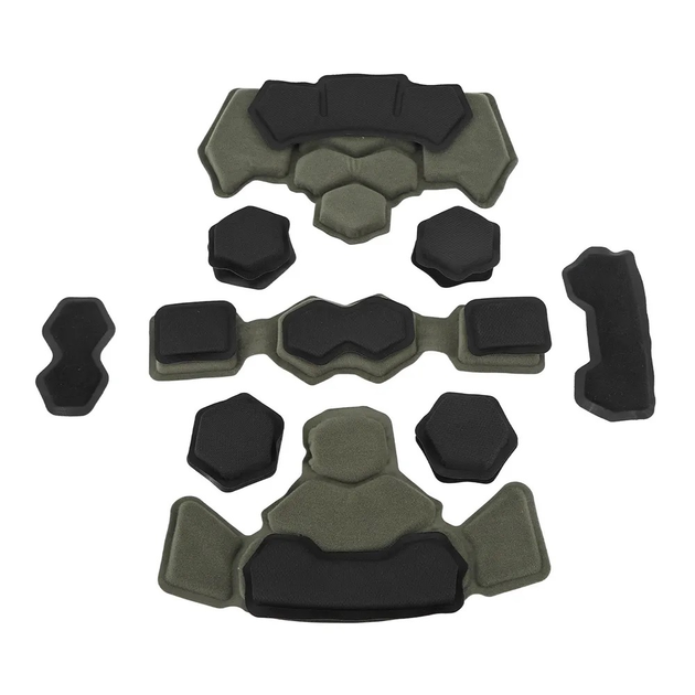 Защитные подушки для шлема FAST, Mich GEN4 (18 шт + 24 Velcro), Олива (15218) - изображение 1