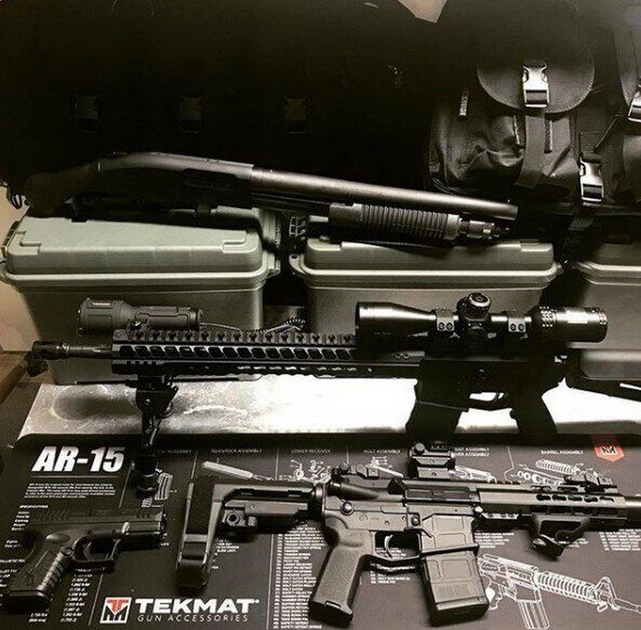 Килимок TekMat 30 см x 91 см з кресленням AR-15 для чищення зброї - изображение 2