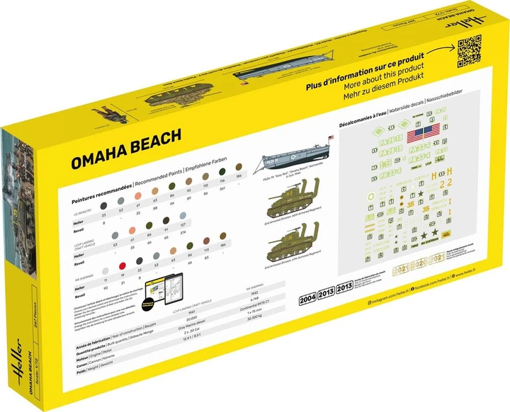Сборная модель 1/72 фигуры и танк с десантным катером Omaha Beach Стартовый набор Heller 52332 - изображение 2
