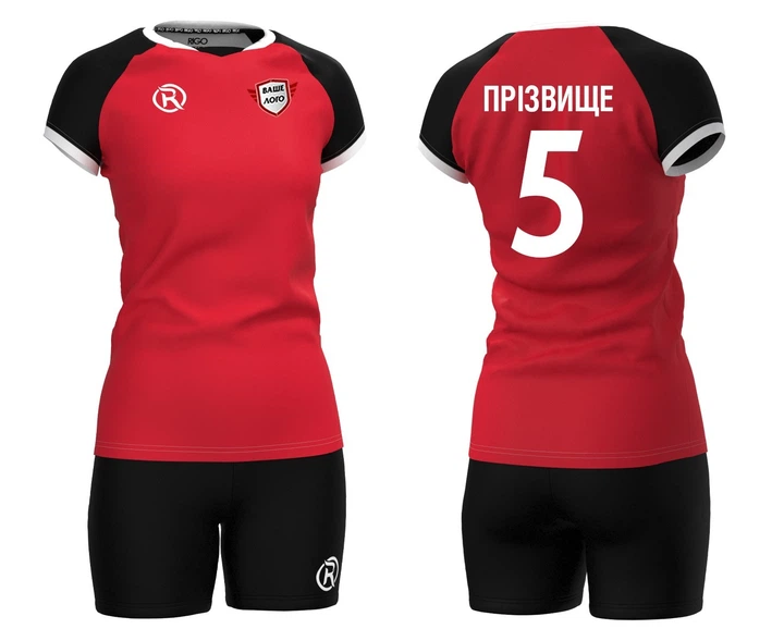 Волейбольна форма жіноча RIGO MEDUSA Black-Red 2XL - зображення 2