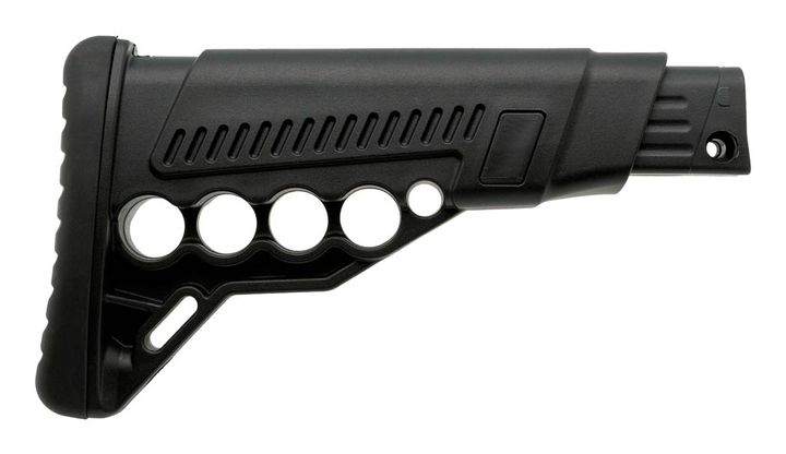 Телескопический приклад DLG Tactical TBS Utility (DLG-081) для помповых ружей Remington, Mossberg, Maverick (черный) с патронташем - изображение 1