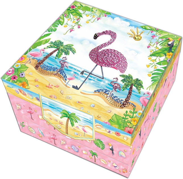 Zestaw kreatywny Pulio Pecoware Flamingo w pudełku z szufladkami (5907543775387) - obraz 1