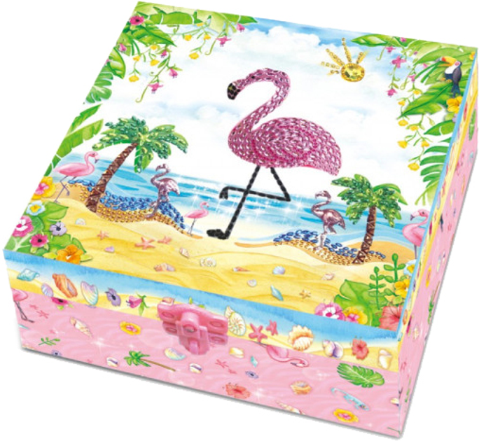 Zestaw kreatywny Pulio Pecoware Flamingo w pudełku z półkami (5907543775325) - obraz 1