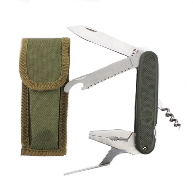 Нож многофункциональный MFH Bundeswehr Style Olive с плоскогубцами - изображение 1