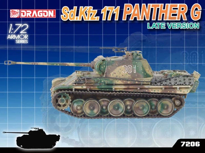 Собирательная модель 1/72 танк Sd.Kfz. 171 Panther G Late Version Dragon D7206 - изображение 7