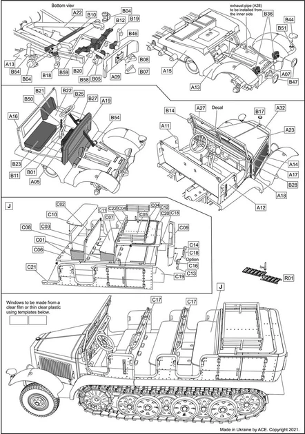 Сборная модель Артиллерийский тягач Sd.Kfz. 6/1 Zugkraftwagen 5t ACE (72568) - изображение 9