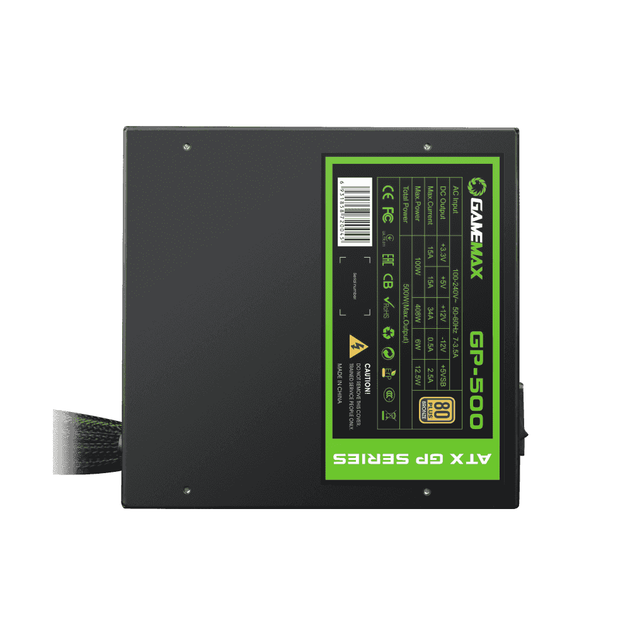 Блок живлення GameMax GP-500 140мм/500Вт Чорний - зображення 5