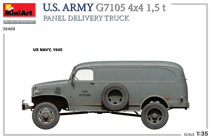 Сборная модель 1/35 панельная грузовик армии США G7105 4x4 1,5 т MiniArt 35405 - изображение 5
