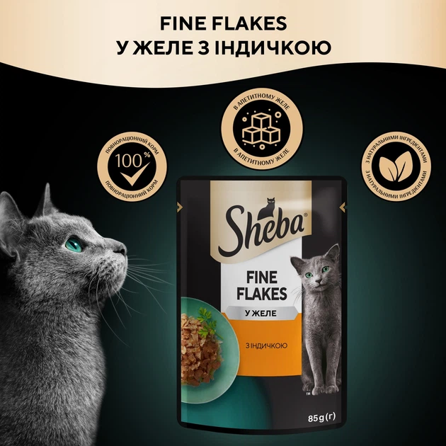 Влажный корм Sheba для кошек с индейкой в желе 84шт*85г - изображение 4