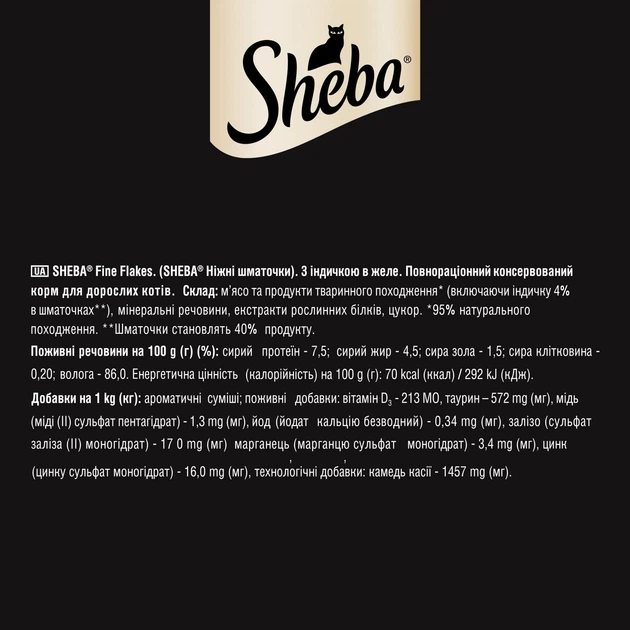 Влажный корм Sheba для кошек с индейкой в желе 84шт*85г - изображение 6