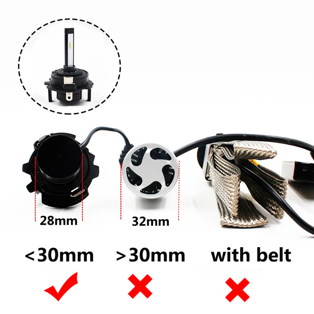 Адаптер перехідник для ксенону та LED ламп H7 TK-119 Volkswagen Golf 5, Jetta, Sagitar, Caddy - зображення 5