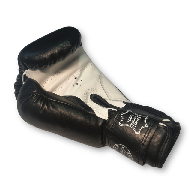 Боксерские перчатки BOXER 6 oz кожа черные - изображение 2