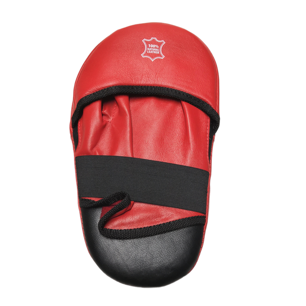 Лапы кикбоксерские BOXER кожа красные - Фото 2 Лапы кикбоксерские BOXER кожа красные - изображение 2