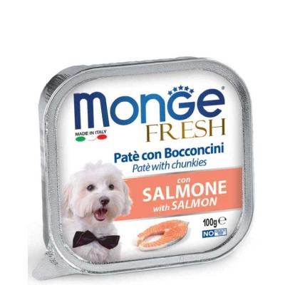 Консерви для собак Monge DOG FRESH лосось 100 г (8009470013086) - Фото 1 Консерви для собак Monge DOG FRESH лосось 100 г (8009470013086) - зображення 1