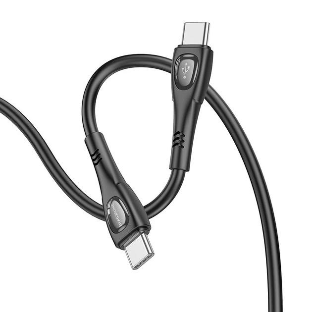 Кабель BOROFONE BX98 Type-C to Type-C Superior 60W charging data cable Black (6941991104497) - Фото 3 Кабель BOROFONE BX98 Type-C to Type-C Superior 60W charging data cable Black (6941991104497) - зображення 3