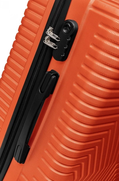 Средний пластиковый чемодан на колесах 70L GD Polo 60k001 medium оранжевый - изображение 4
