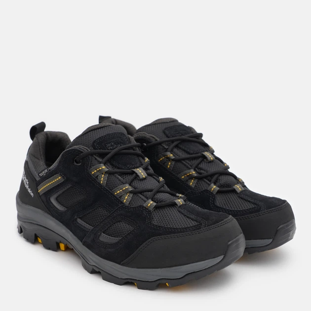 Мужские кроссовки для треккинга с мембраной Jack Wolfskin Vojo 3 Texapore Low 4042441-6055 40 (6.5UK) 25.1 см Черные с желтым (4060477703527) - изображение 2