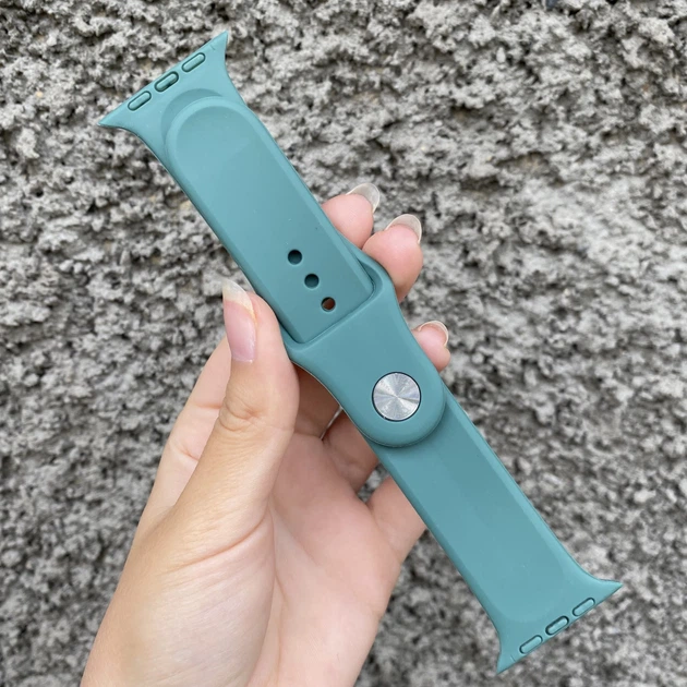 Ремешок силиконовый на смарт часы для Apple Watch 42/44/45 мм зеленый - изображение 2