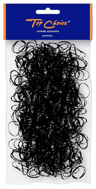 Резинки для волосся Top Choice Чорні 22722 500 шт (5905710022722) - зображення 1