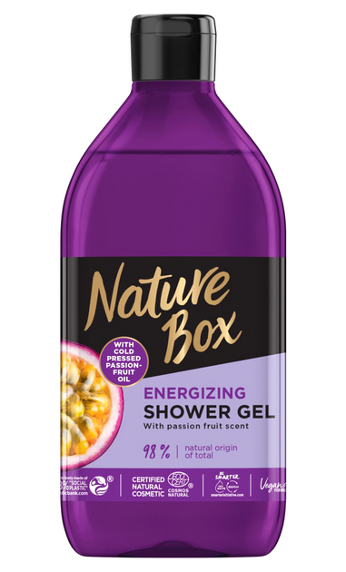 Żel pod prysznic Nature Box Marakuja Oil energetyzujący z olejem z marakui 385 ml (9000101250008) - obraz 1