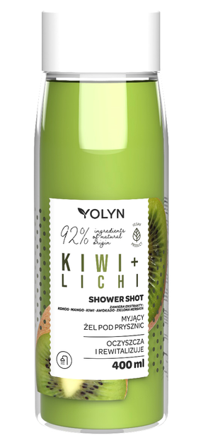Żel pod prysznic Yolyn Shower Shot Kiwi + Lichi 400 ml (5901785008562) - obraz 1