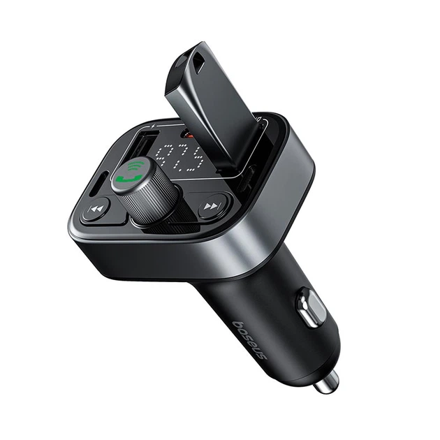 Адаптер автомобільний Baseus S-09 Pro Series Car FM Transmitter BT5.3 PD/QC 18W/2.4A black - зображення 2