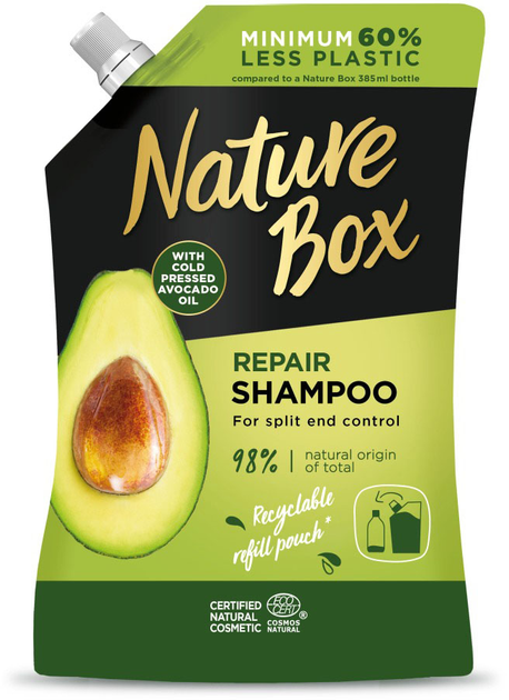 Шампунь для волосся Nature Box Repair Shampoo Avocado Oil Refill 500 мл (9000101629750) - зображення 1