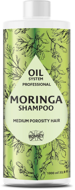 Шампунь Ronney Professional Oil System Medium Porosity Hair для середньопористого волосся Moringa 1000 мл (5060589159426) - зображення 1