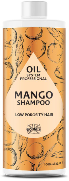Szampon Ronney Professional Oil System Low Porosity Hair do włosów niskoporowatych Mango 1000 ml (5060589159419) - obraz 1