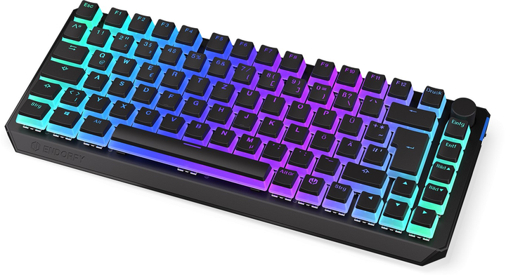 Klawiatura bezprzewodowa Endorfy Thock 75% Pudding DE Kailh Box Black Wireless Black (EY5D019) - obraz 5
