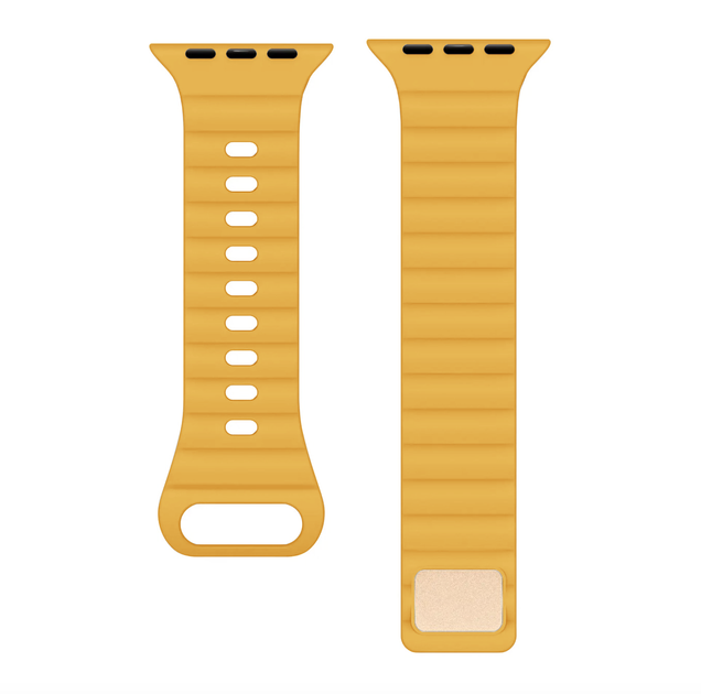 Силиконовый ремешок Fruct Lightning Buckle для Apple Watch 42/44/45/46/49 mm Yellow - Фото 3 Силиконовый ремешок Fruct Lightning Buckle для Apple Watch 42/44/45/46/49 mm Yellow - изображение 3