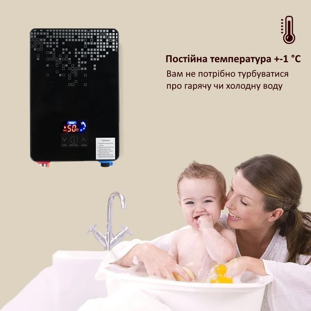 Мгновенный, Сенсорный Проточный Нагреватель Воды Anlabeier Q0255B, 3.5 - 6 кВт - изображение 3