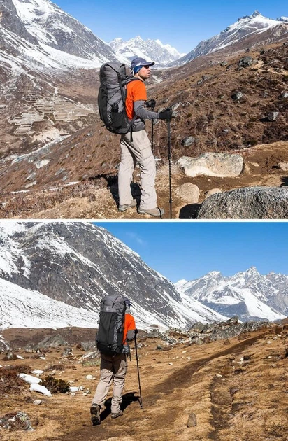 Рюкзак трекинговый Naturehike Rock Series NH19BP095 60 л Черный (6927595746370) - Фото 6 Рюкзак трекинговый Naturehike Rock Series NH19BP095 60 л Черный (6927595746370) - изображение 6